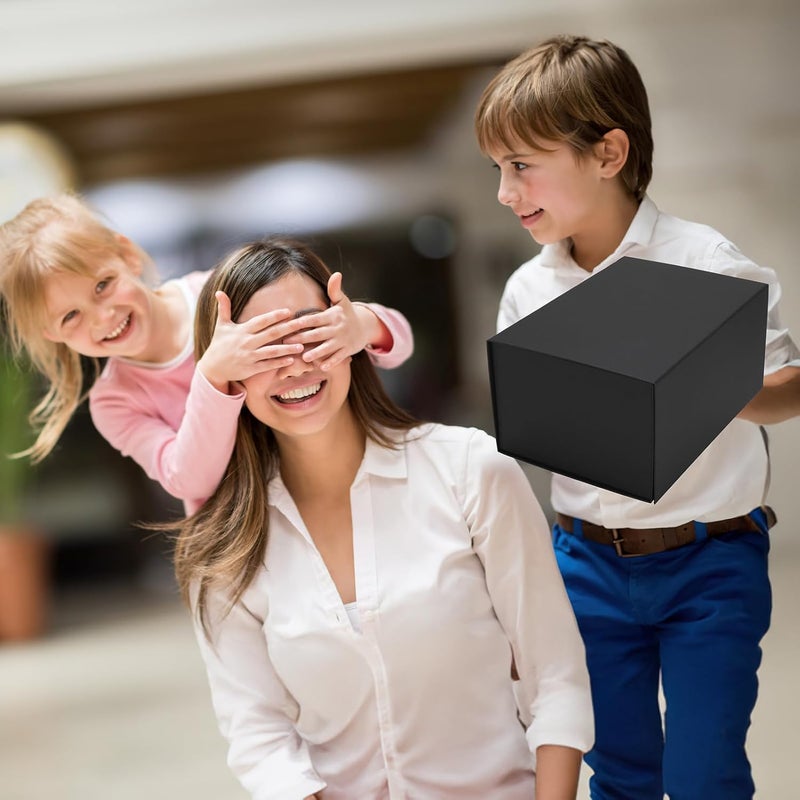 Ditwis 4 Pack 10x7x5 Inches Gift Boxes with Magnetic Closure Lids, Black Magnetic Box for Wedding, Groomsmen Bridesmaid Proposal, Birthdays, Mother's Day - Image 4